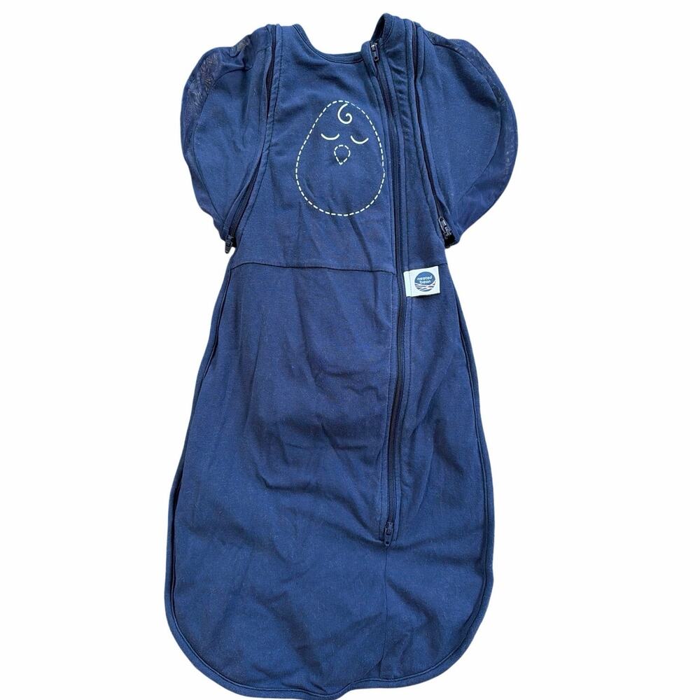 Nested Bean Zen One Swaddle Weighted Sleep Sack Navy Size S 3-6 months zip